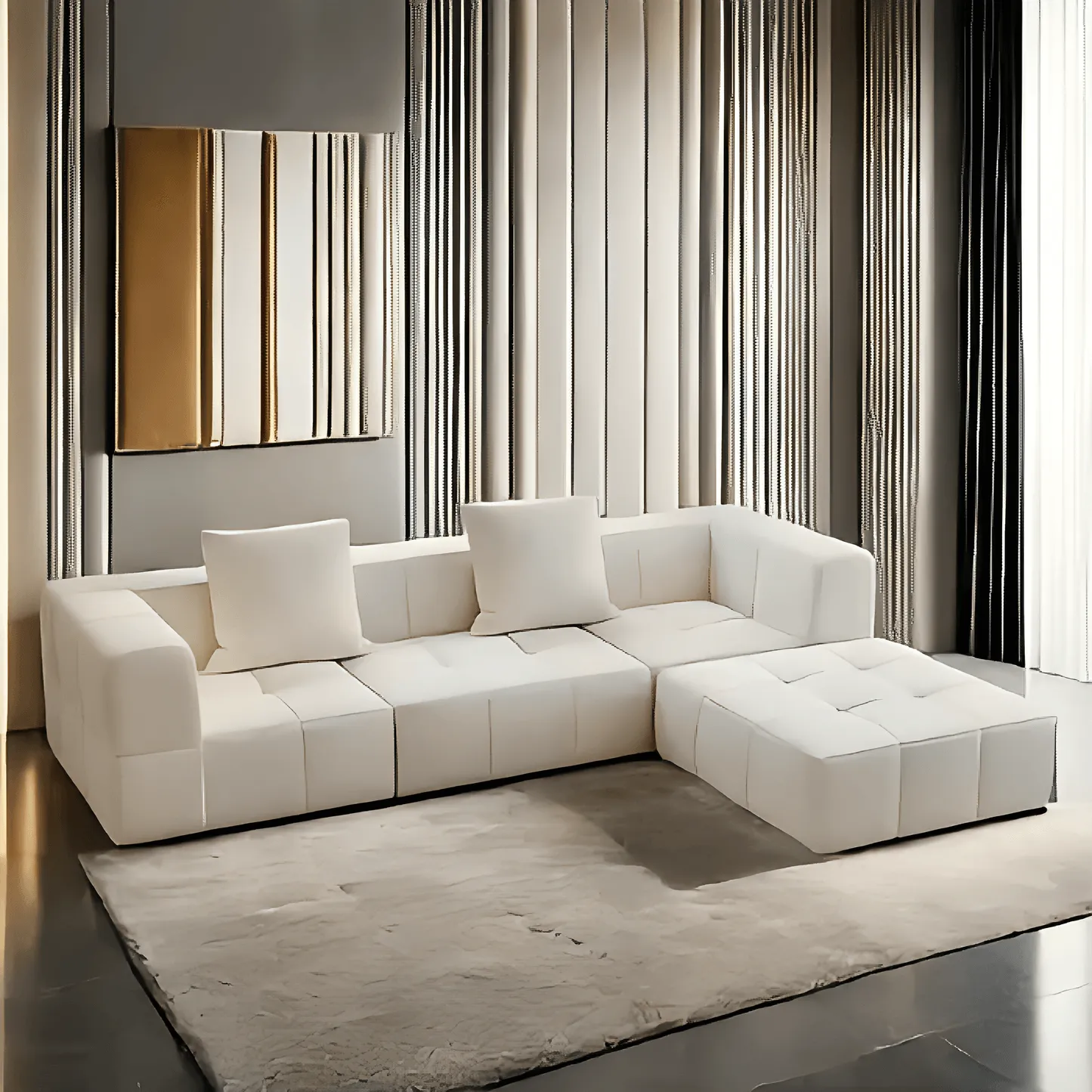Indulge in Ultimate Luxury with the Grid Sofa Modern Compression Couch