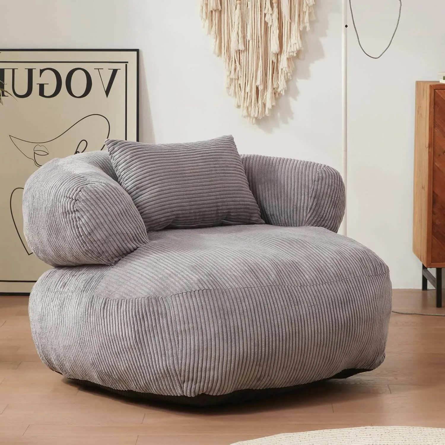 Adult BeanBag Chairs with Filler Included Living Room Floor Sofa Lazy Couch