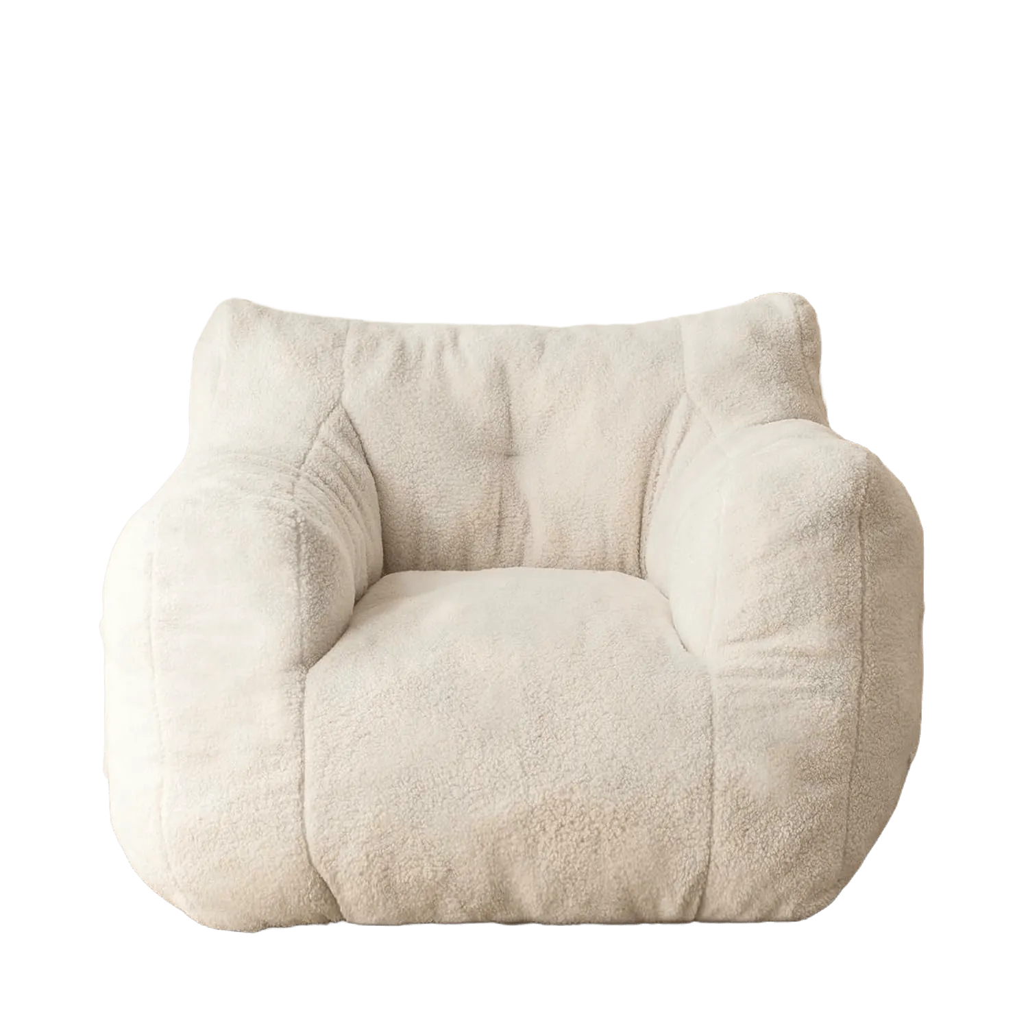 Living Room Bean Bag Chair for Adults Kids, Teddy Lazy Sofa Accent Chair with Pocket for Reading