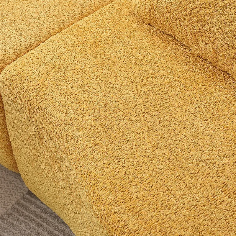 Modern Curved 3-Seater Compression Sofa - Soft Fabric Living Room Sofa Set with Sofa Bed Function